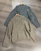 Mohair Wool Sparkling Sequins Sweater - ATSProducts