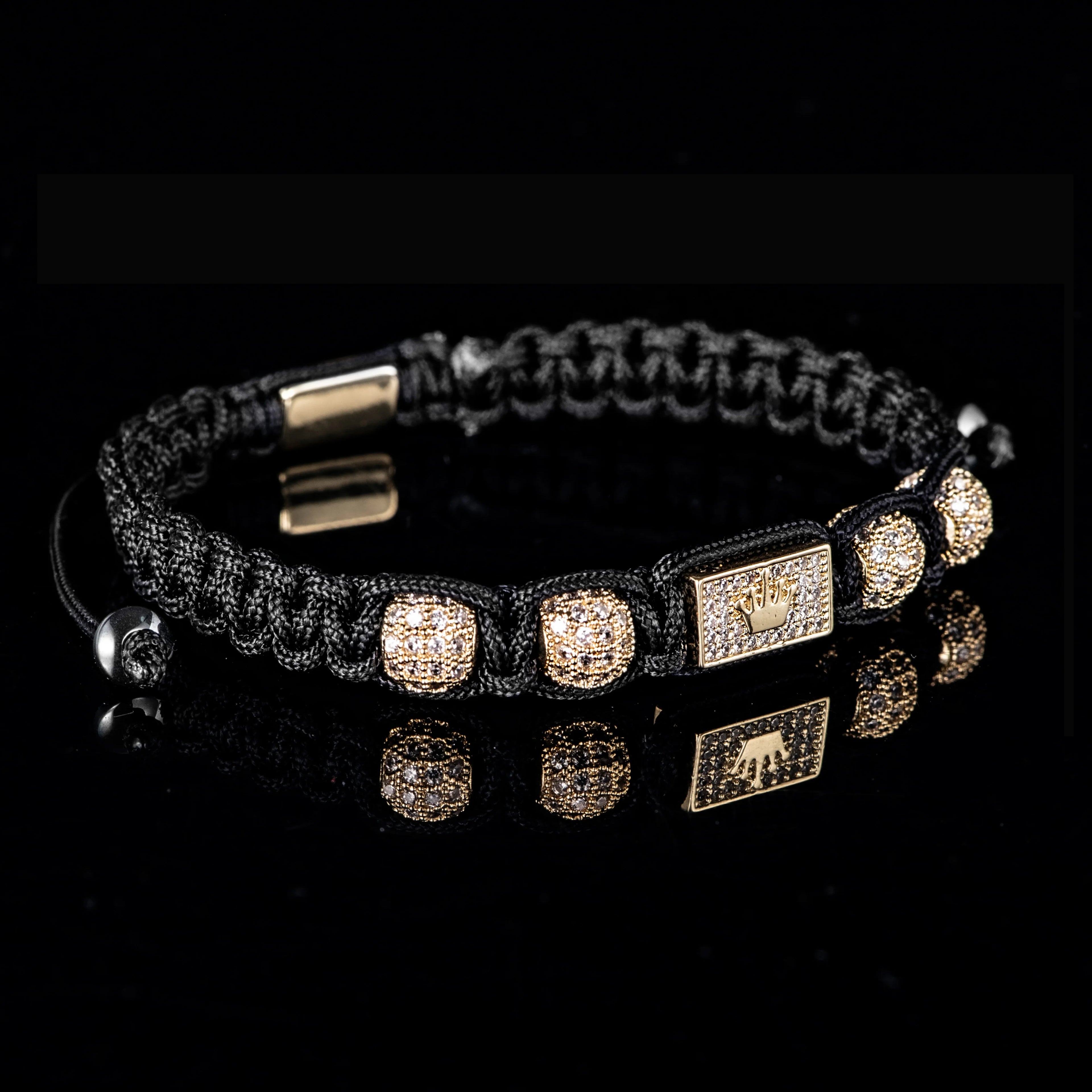 Attyirena Adjustable Black Braided Crown Design Bracelet - ATSProducts