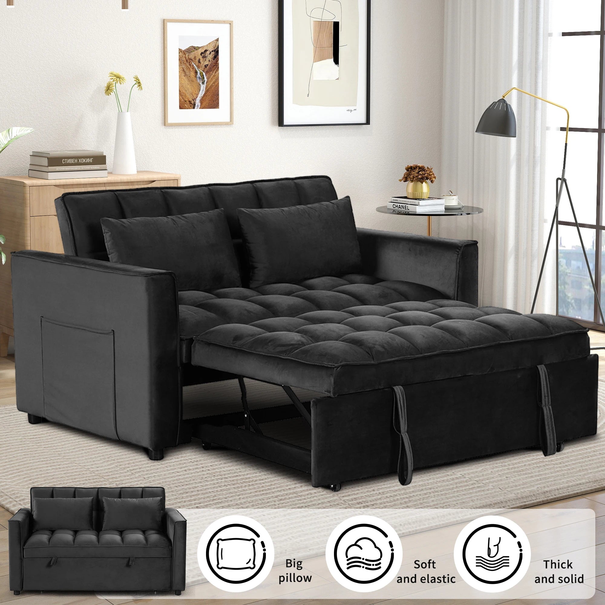 Ebello 3-In-1 Multifunctional Modern Sofa Bed
