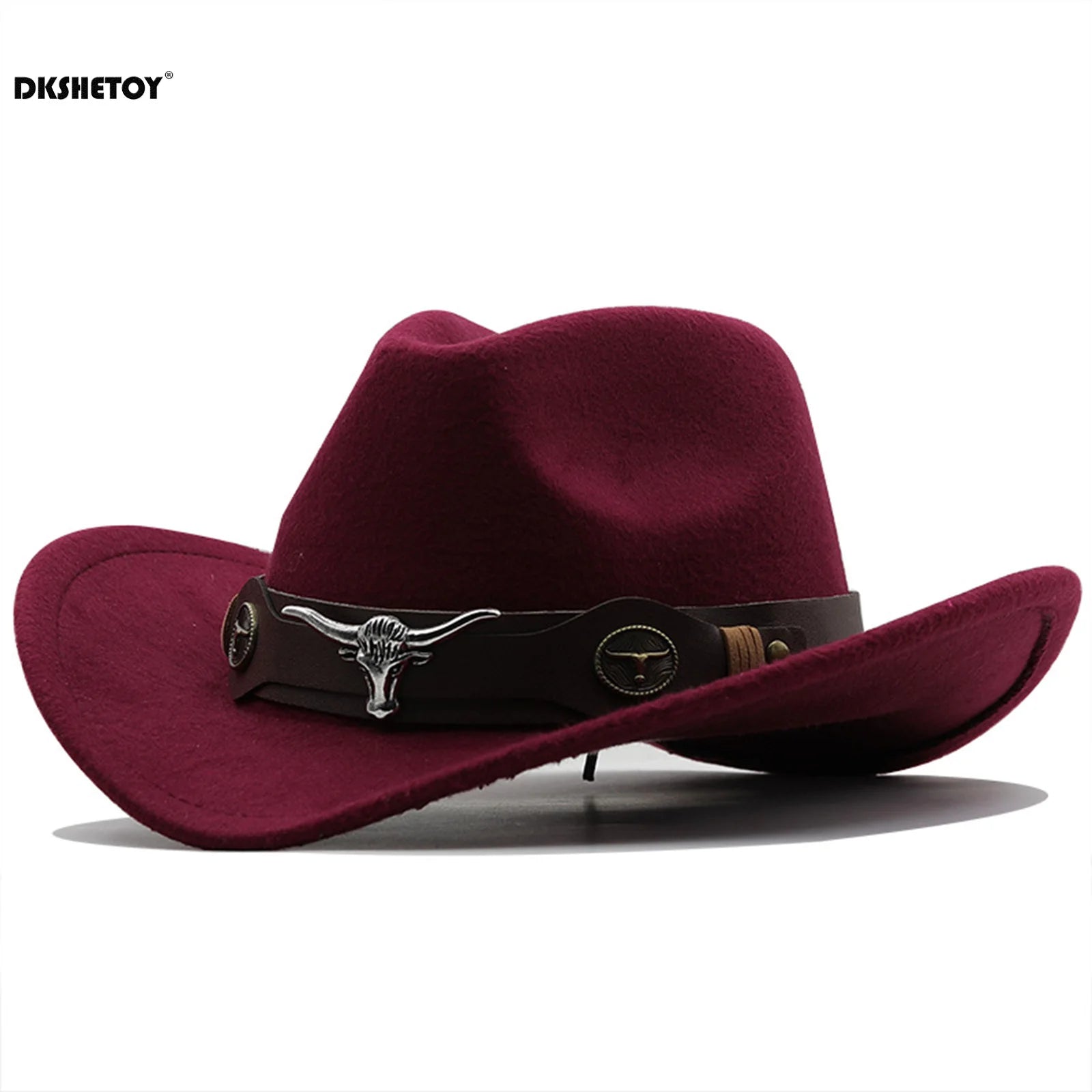 DKShetoy Wide Brim Cowboy Hat With Longhorn Belt - ATSProducts