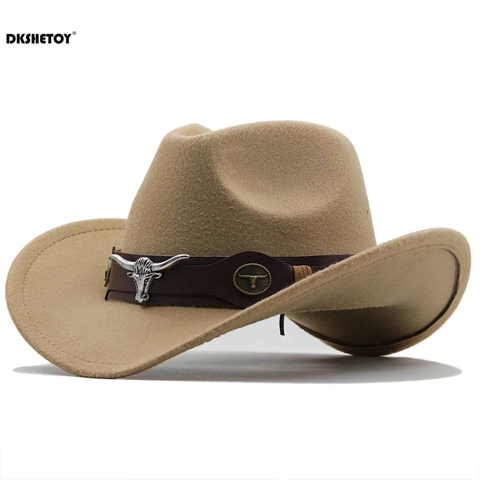 DKShetoy Wide Brim Cowboy Hat With Longhorn Belt - ATSProducts