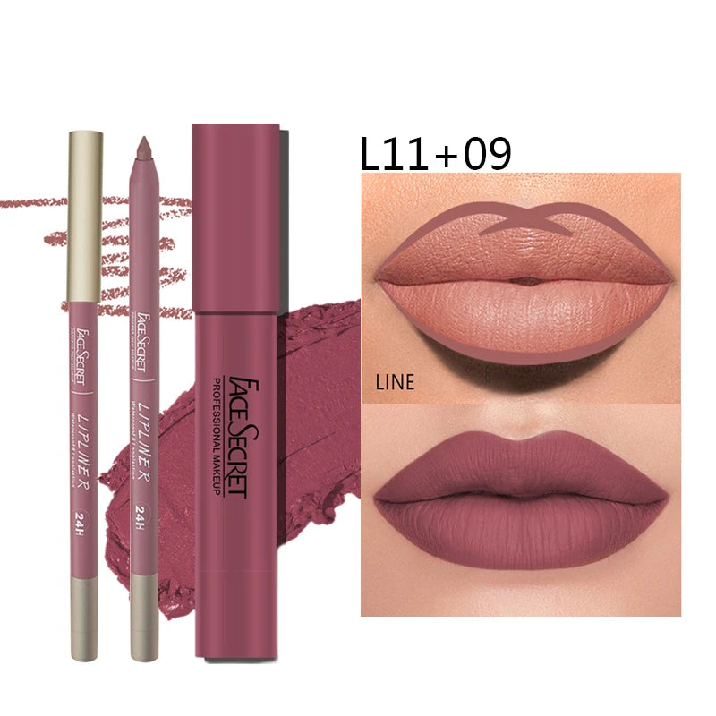 Waterproof Matte Lipliner & Lipstick Set - ATSProducts