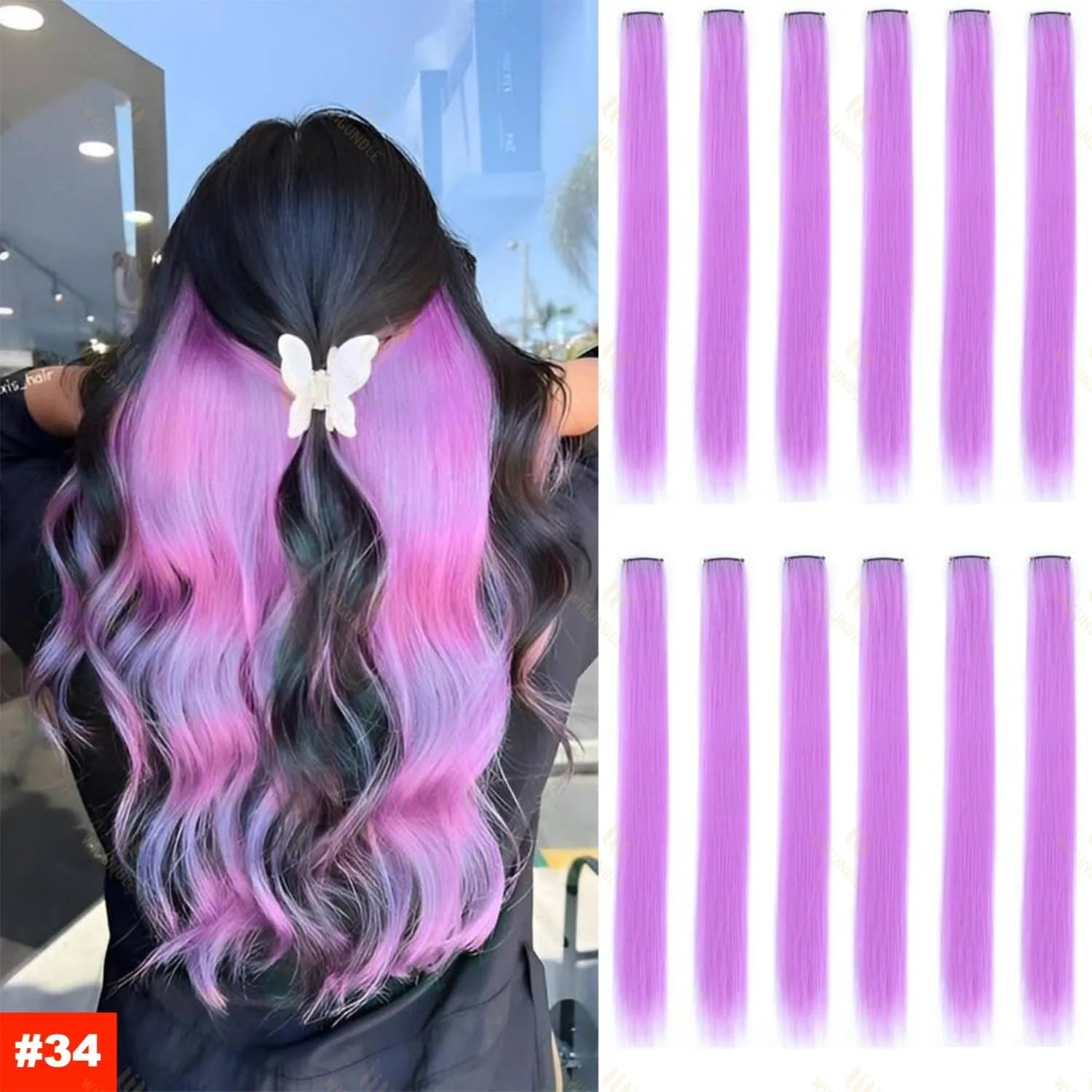 Xbuyit Colored Party Highlights Clip in HairExtension - ATSProducts