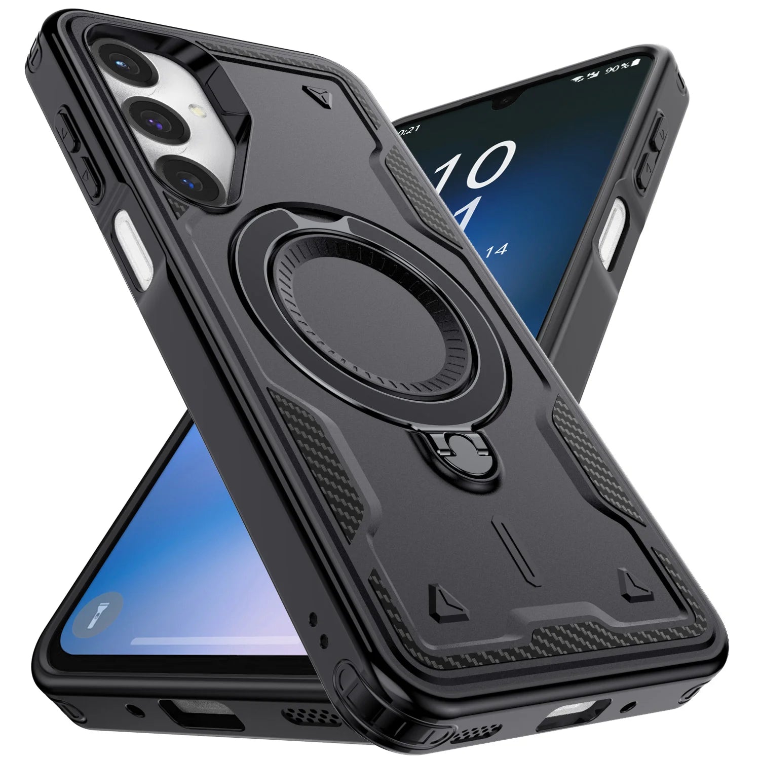 Shockproof Kickstand Cover And 4pcs Full Coverage Tempered Glass Screen Protectors - ATSProducts