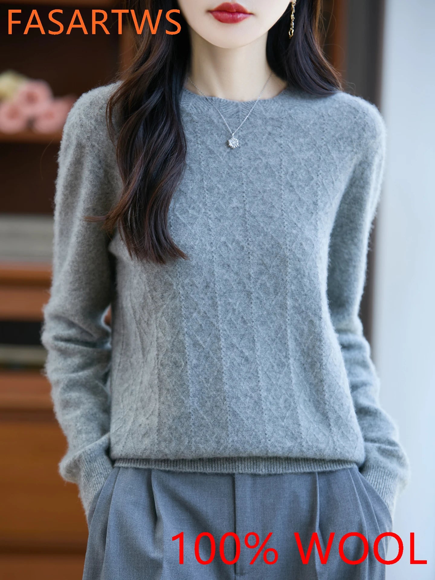 100% Merino Wool Seamless Knit Sweater - ATSProducts