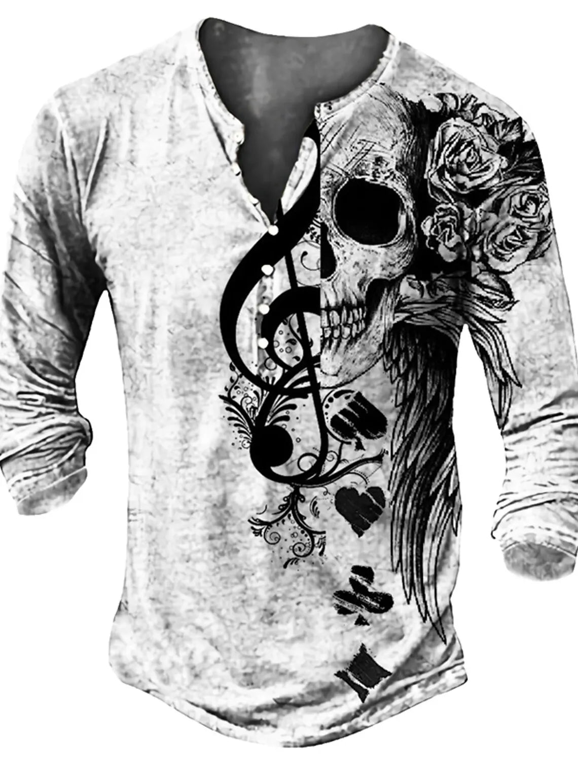 3D Design Button-Up V-Neck Shirt - ATSProducts