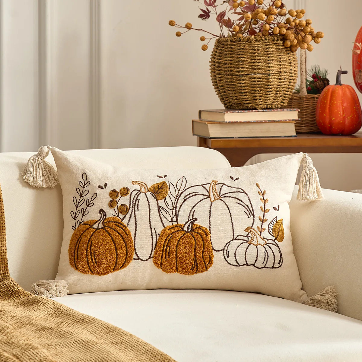 1PC Fall Maple Leaf Pumpkin Pillowcase - ATSProducts