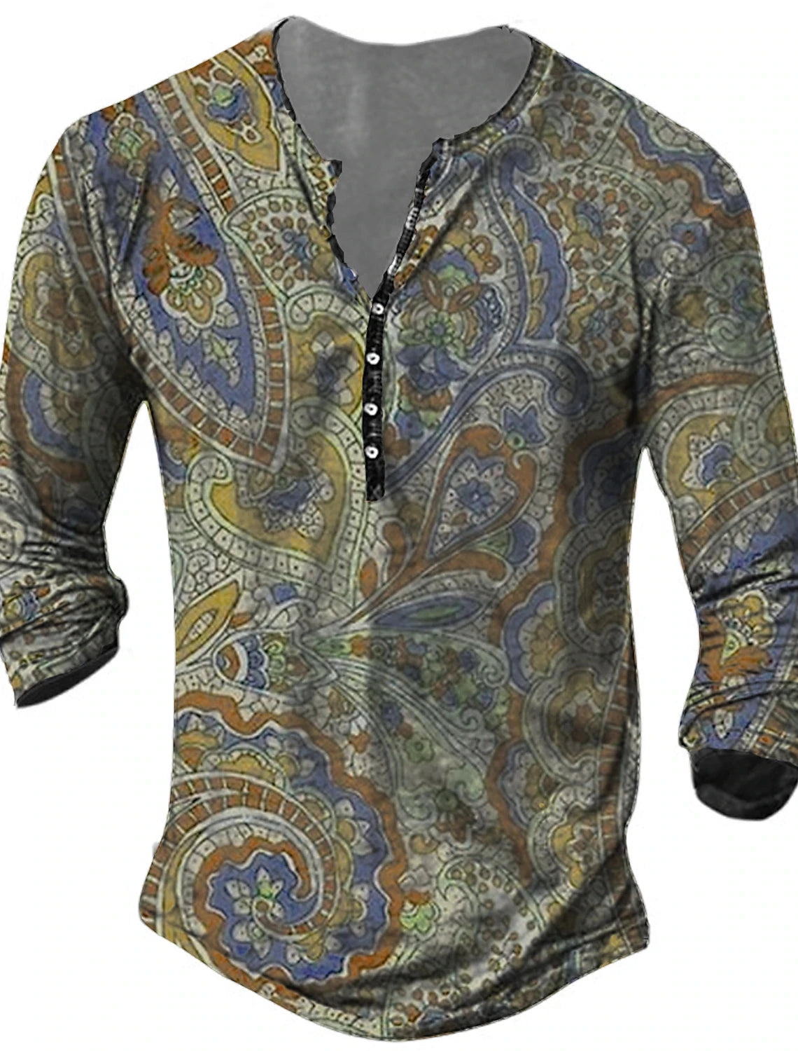 3D Design Button-Up V-Neck Shirt - ATSProducts