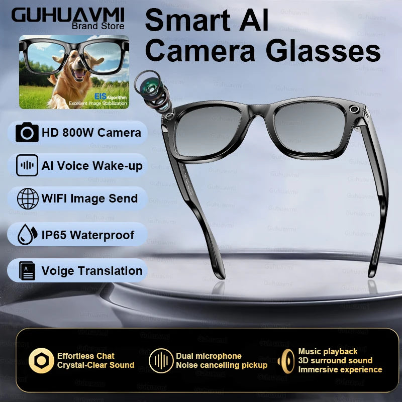 Guhuavmi AI Translation Smart Glasses With 4K Camera - ATSProducts