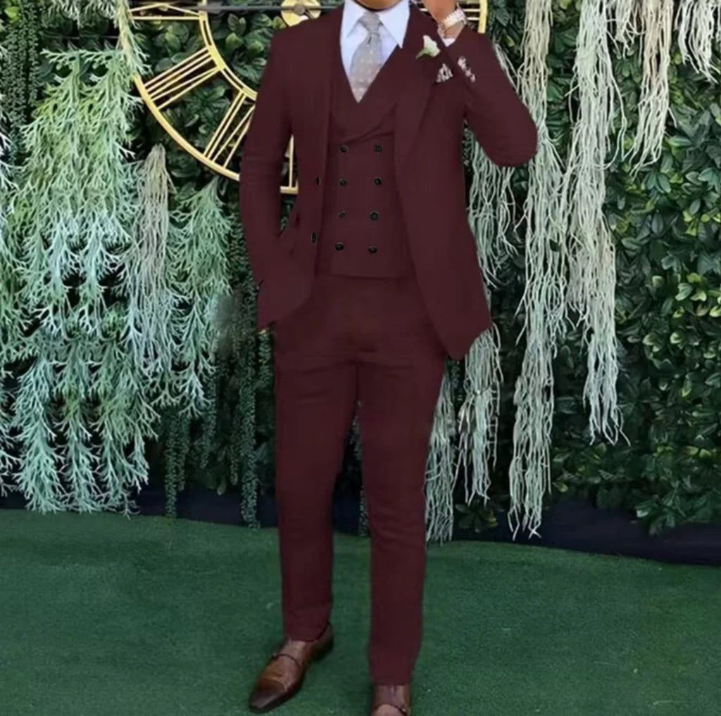 Men's Slim-Fit Three-Piece Suit - ATSProducts