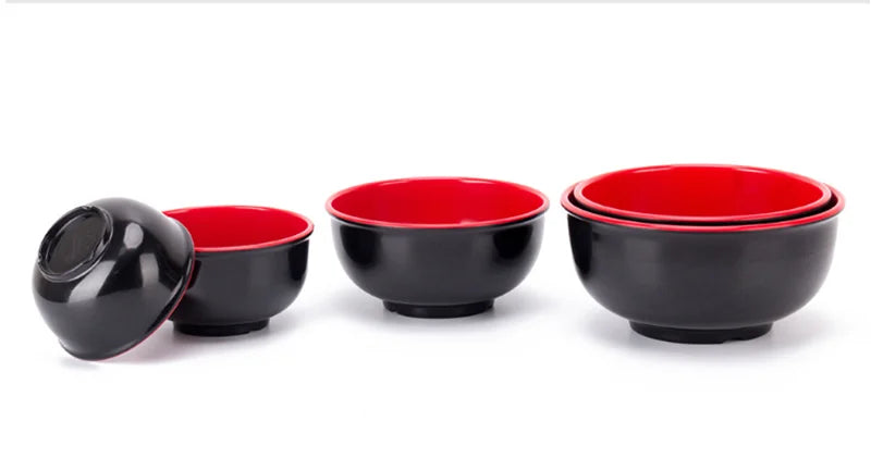 Black Red Melamine Bowls - ATSProducts