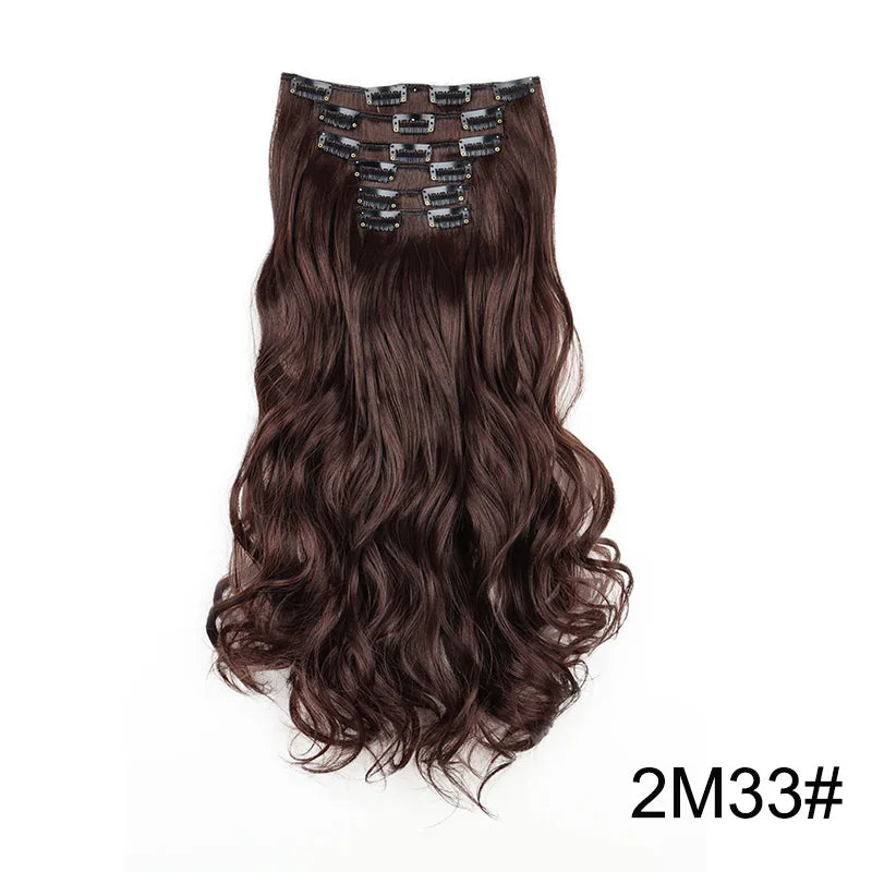 WIGSIN Synthetic 24Inch Long Curly 16 Clip Hair Extension - ATSProducts