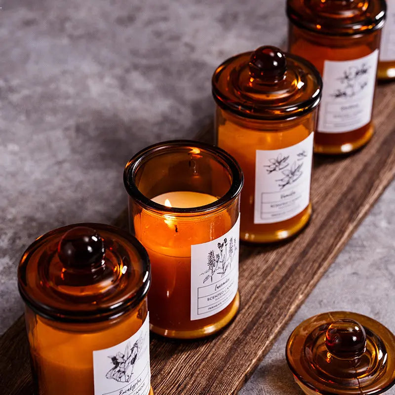 Vintage Glass Jar Scented Candle Essential Oils - ATSProducts
