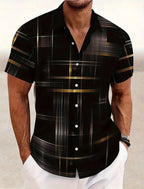 Geometric Plaid Button Shirt - ATSProducts