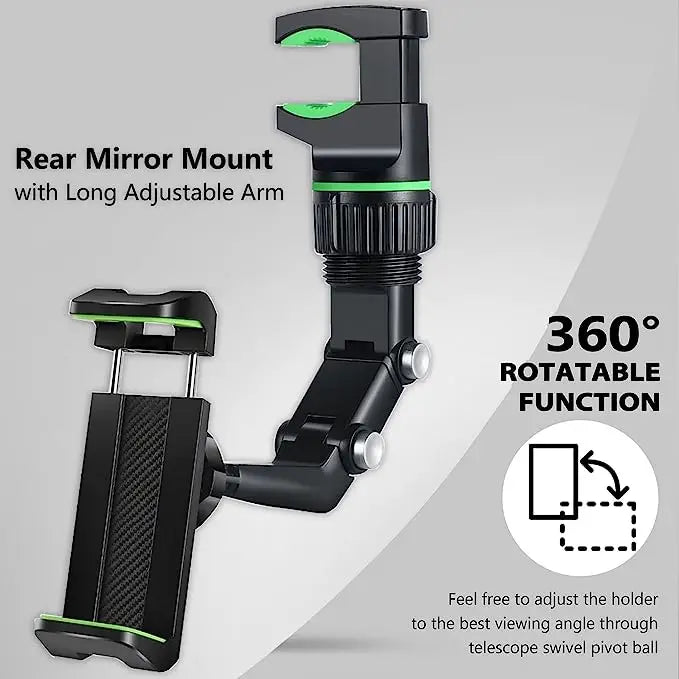 LRBH 360° Rearview Mirror Phone Holder 360°