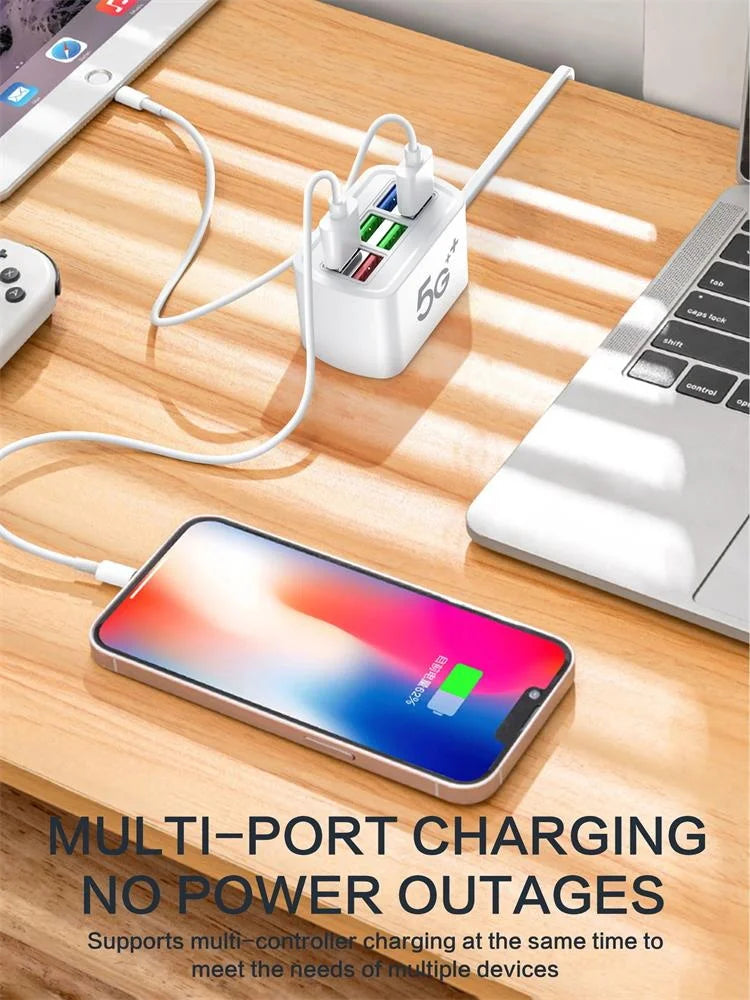 6 USB Charger Power Strip Universal Fast Charging