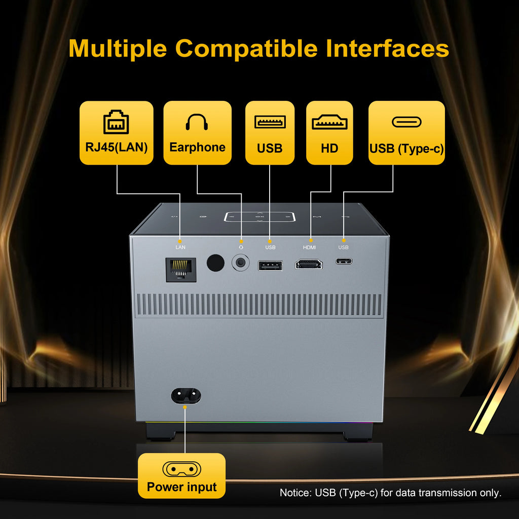 Portable Projector Smart Voice Remote Control Digital Projector Full HD 1080P 4k Projector - ATSProducts