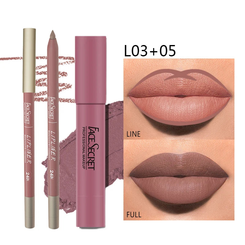Waterproof Matte Lipliner & Lipstick Set - ATSProducts