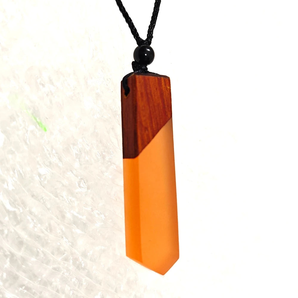 Miaiti Geometric Handcrafted Wood & Resin Pendant - ATSProducts