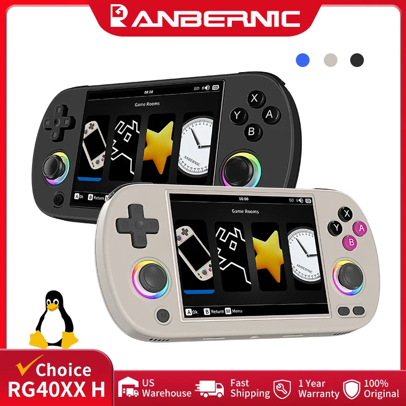 ANBERNIC Handheld Games Console 4.0" IPS Screen Linux 64-bit Multicolor LED Gaming Console Over 5000 Games - ATSProducts