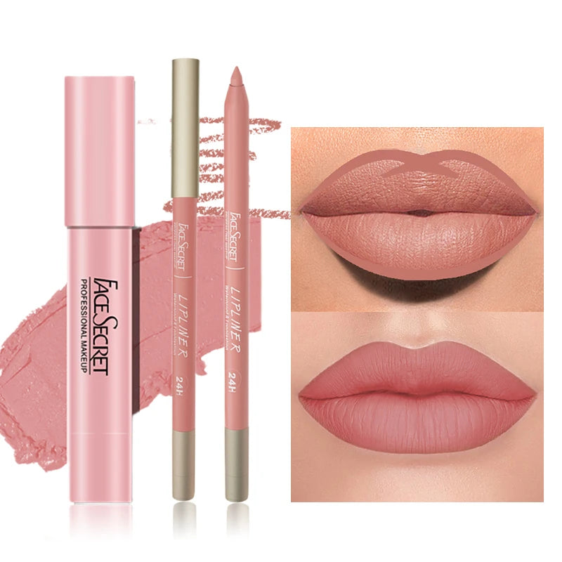 Waterproof Matte Lipliner & Lipstick Set - ATSProducts