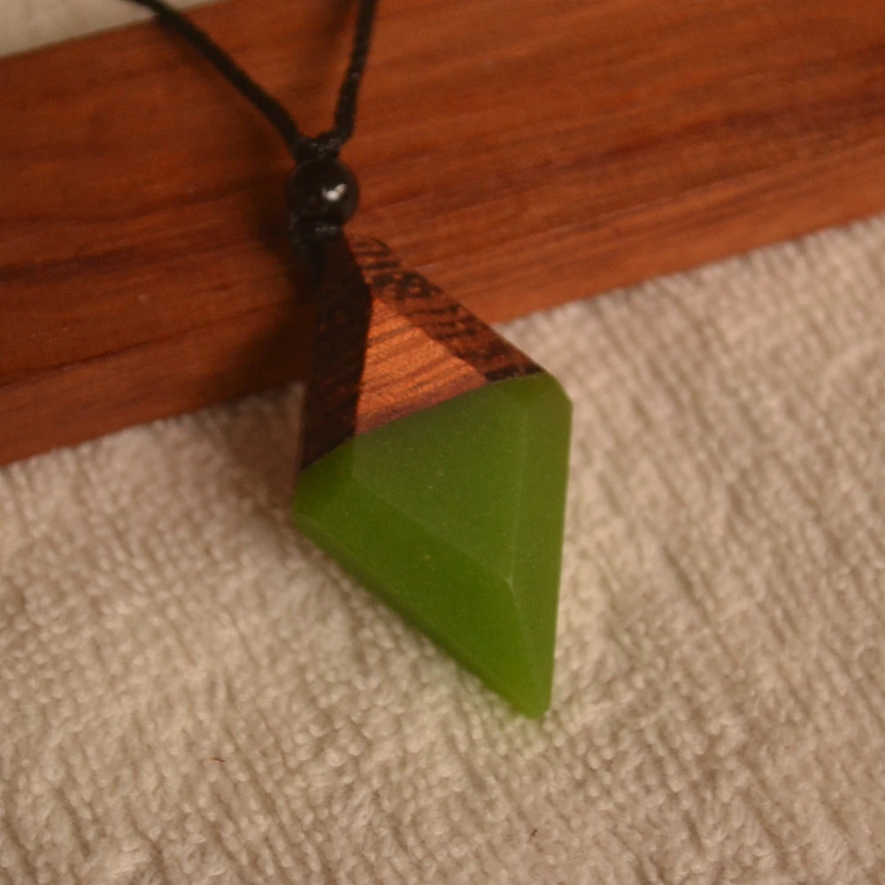 Miaiti Geometric Handcrafted Wood & Resin Pendant - ATSProducts