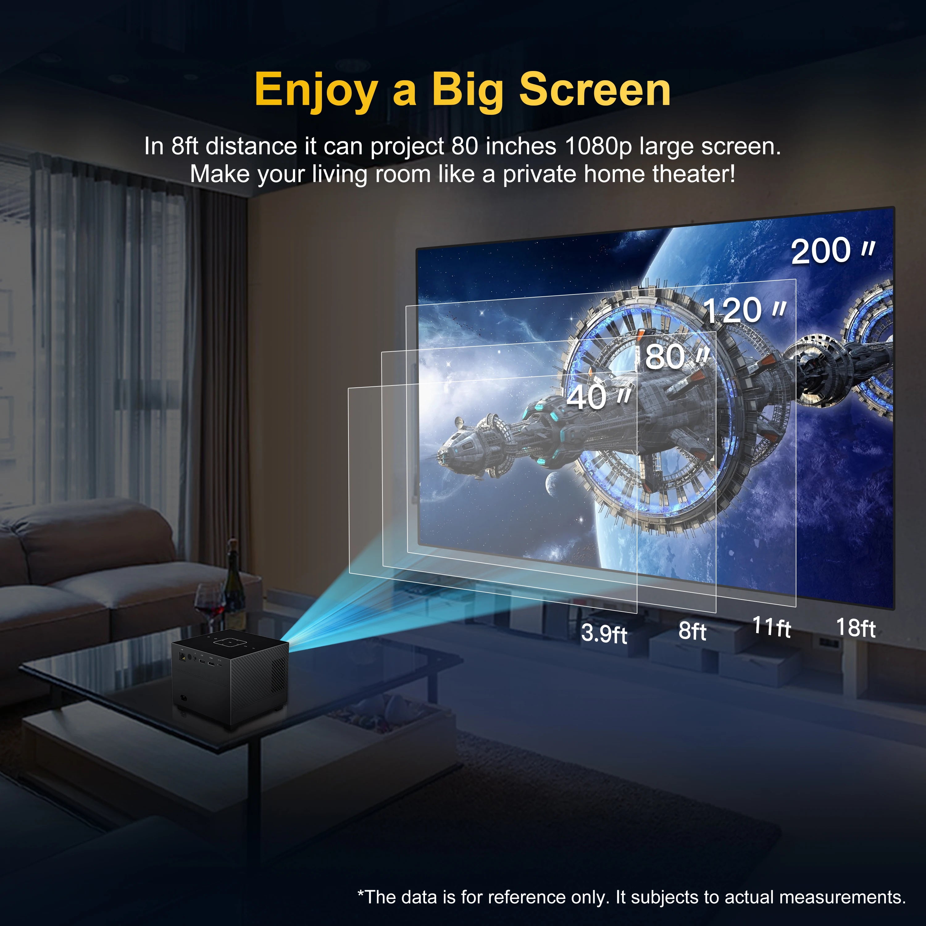 Portable Projector Smart Voice Remote Control Digital Projector Full HD 1080P 4k Projector - ATSProducts