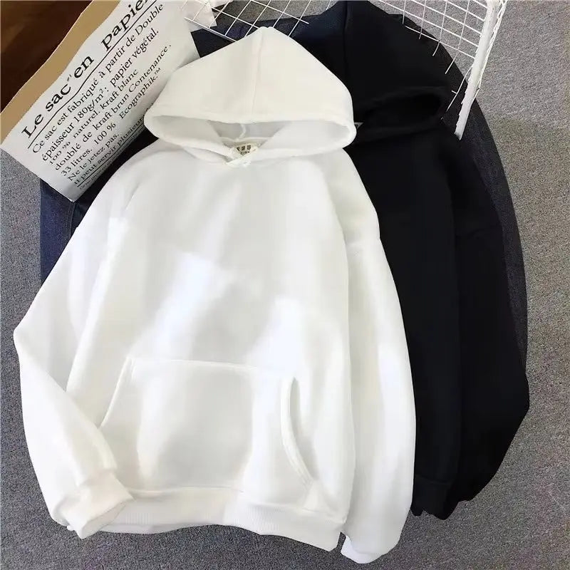 Men's Hoodies Women Pullover Spring Autumn Casual Hoodie Sweatshirts Solid Color Hoodies Oversize Black Sweatshirt For Male - ATSProducts