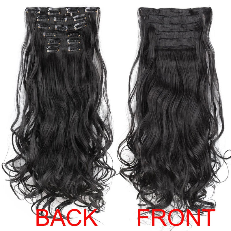 WIGSIN Synthetic 24Inch Long Curly 16 Clip Hair Extension - ATSProducts