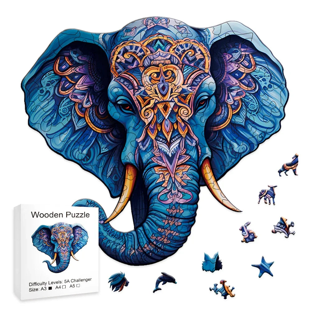 ABToys Puzzle Wooden Elephant Puzzle - ATSProducts