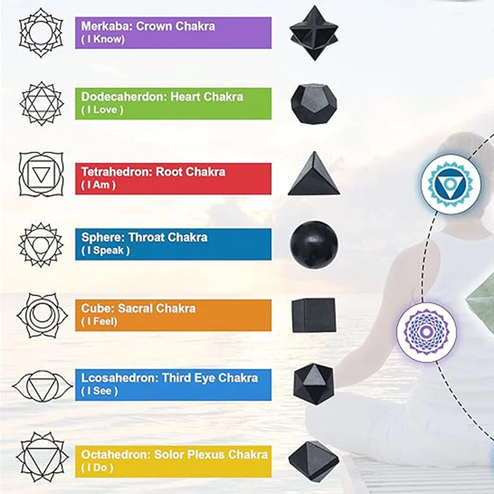 7 Chakra Platonic Sacred Stone Set - ATSProducts