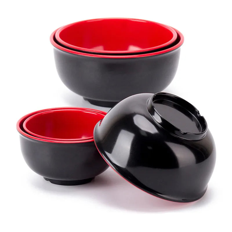 Black Red Melamine Bowls - ATSProducts