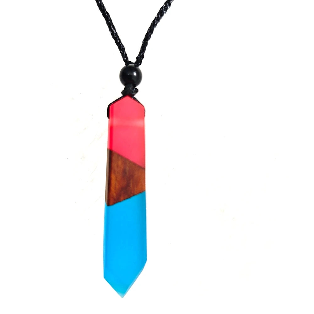 Miaiti Geometric Handcrafted Wood & Resin Pendant - ATSProducts