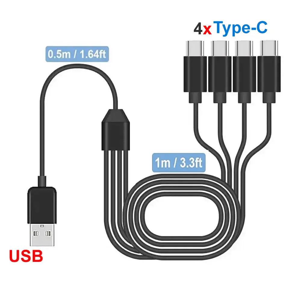 USB C Splitter Multi Charging Cable