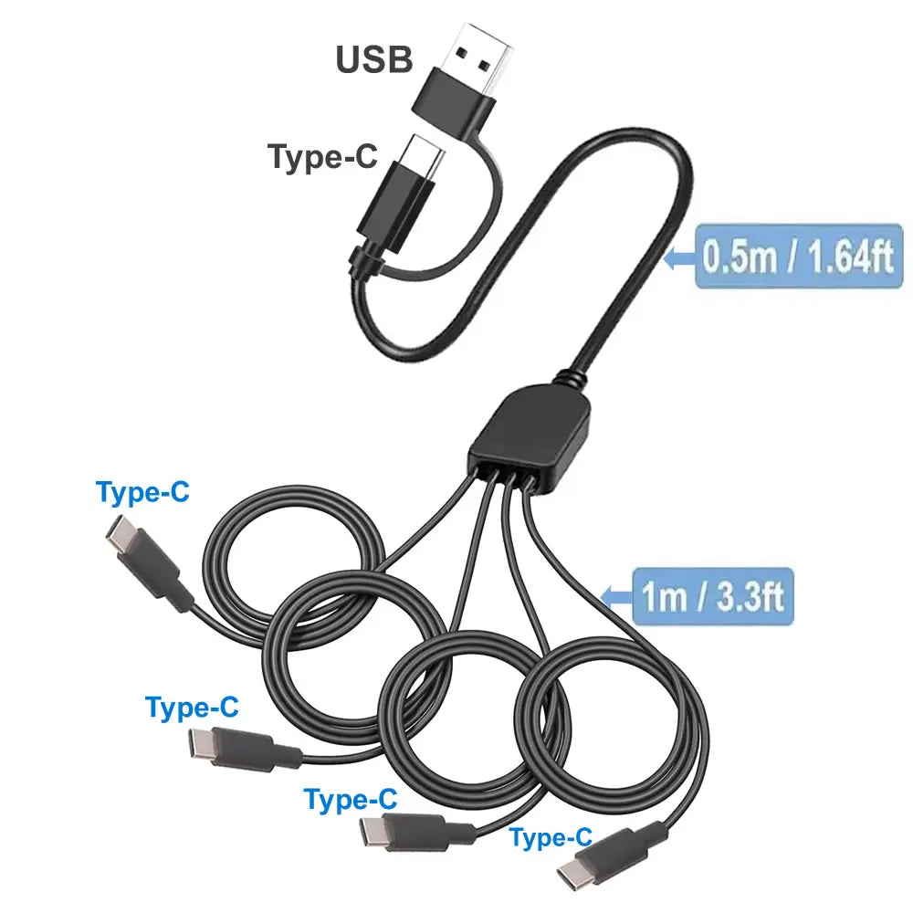 USB C Splitter Multi Charging Cable