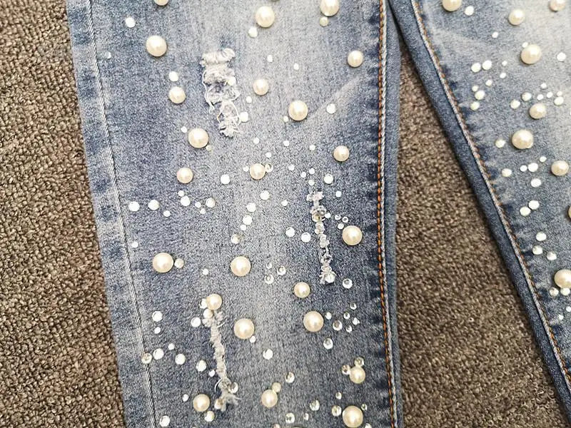 Loribindwood Beaded Skinny Jeans - ATSProducts