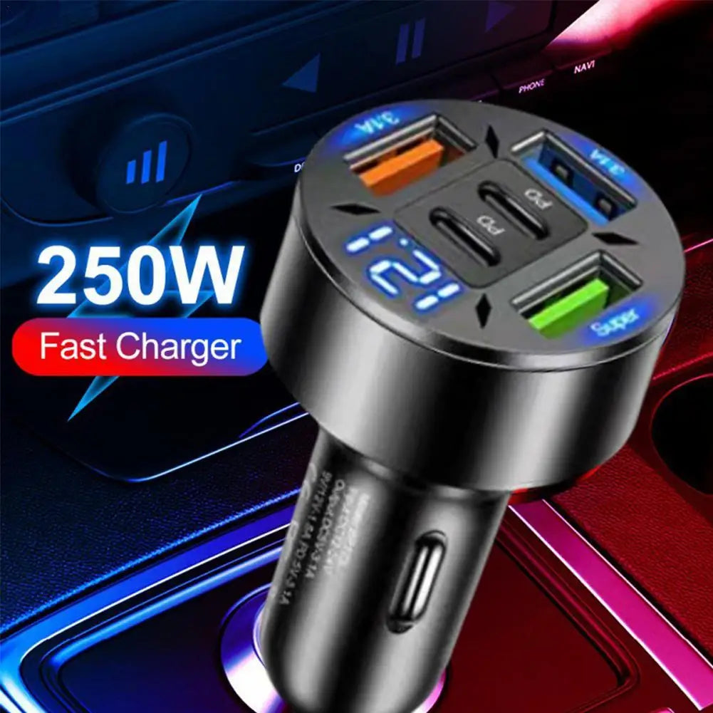 250W 5 Ports Car Charger Fast Charging