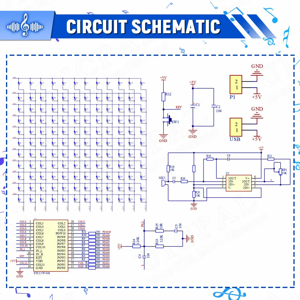 UICPAL DIY Sound Control LED Electronic Kits - ATSProducts