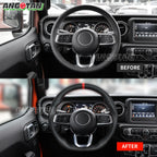 Angotan Full Leather Car Steering Wheel Perforated For Jeep Wrangler JL 2018-2023 Models - ATSProducts