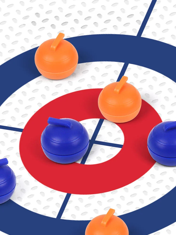 Tabletop Curling Game with 8 Rollers & Shuffleboard Pucks! - ATSProducts