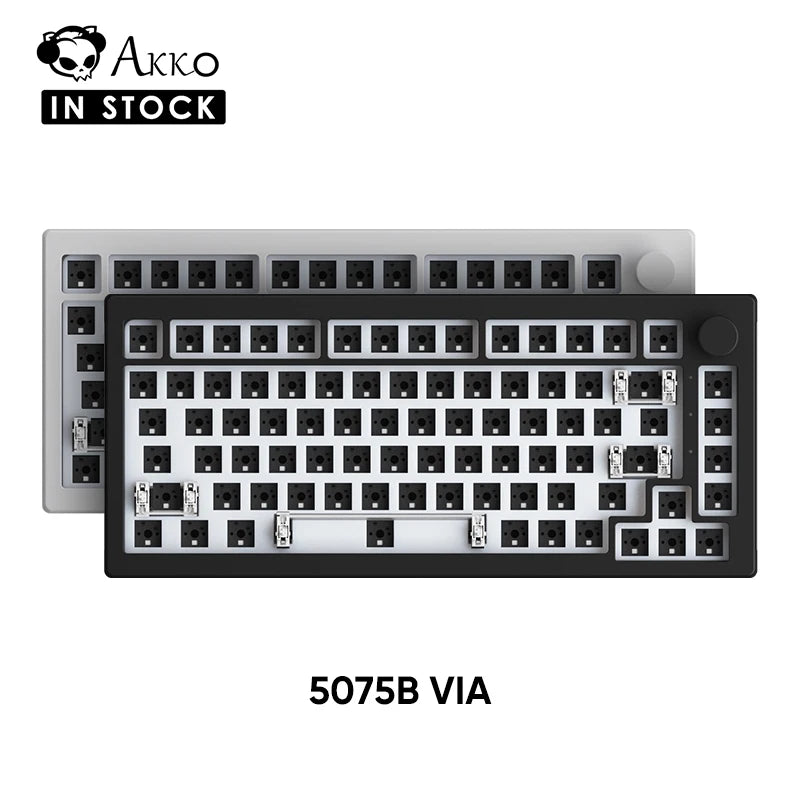 Akko 5.0 Wireless Custom Mechanical Gaming Keyboard Kit with Knob Gasket