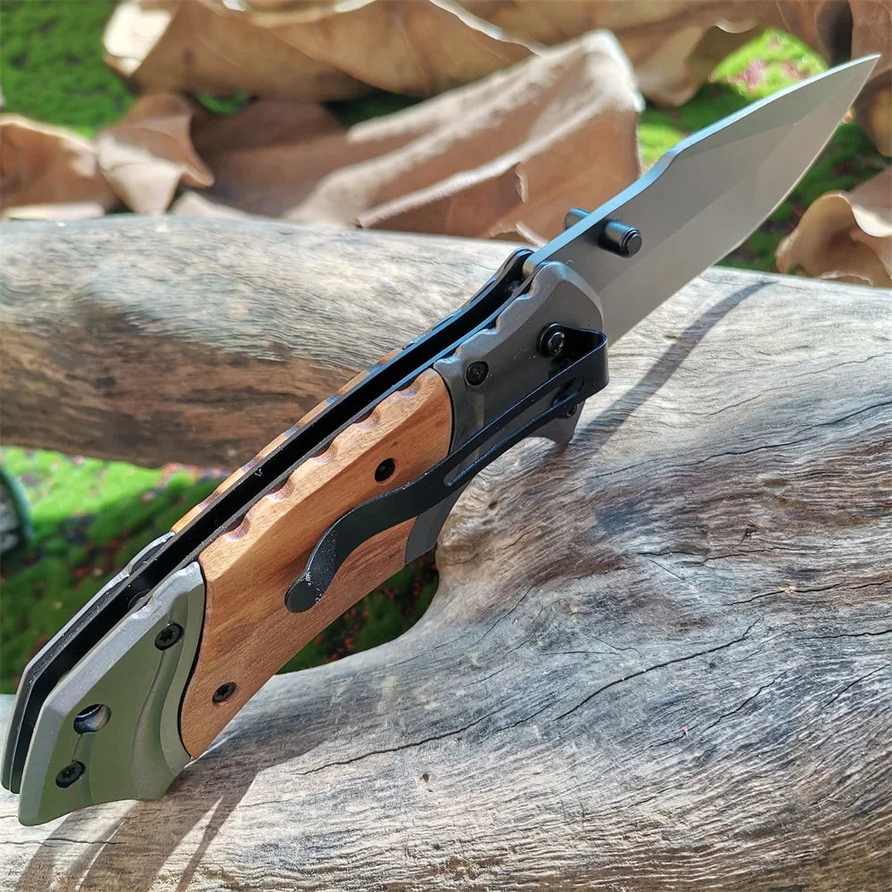 Folding Tactical Knife With Titanium-Plated Blade - ATSProducts