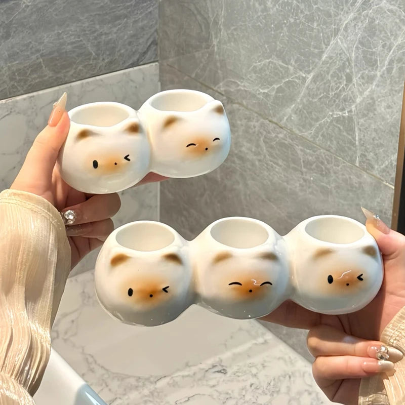 Cat Ceramic Toothbrush Holder - ATSProducts