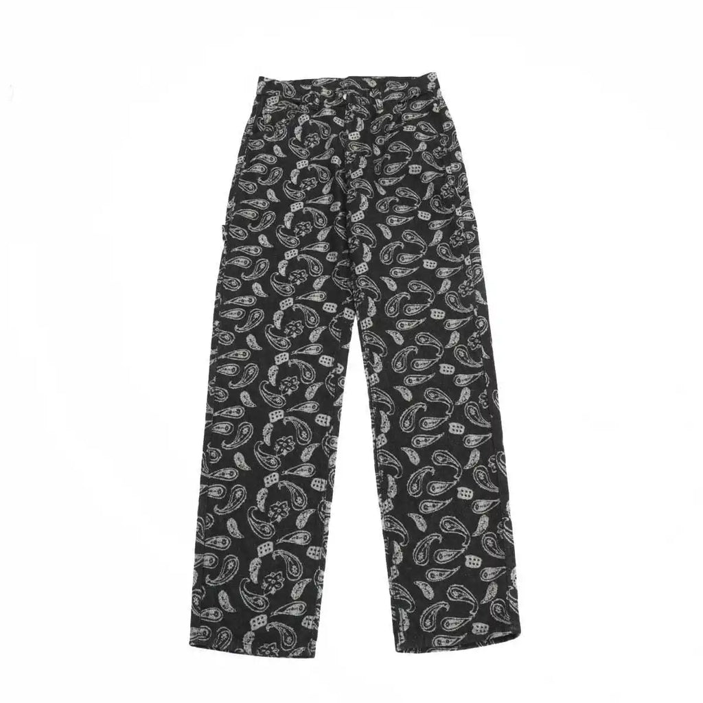 Men's Embroidered Cashew Flower Jeans - ATSProducts