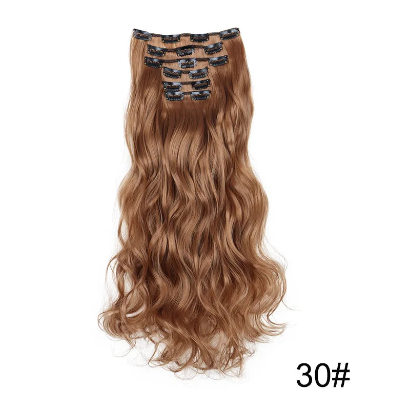WIGSIN Synthetic 24Inch Long Curly 16 Clip Hair Extension - ATSProducts