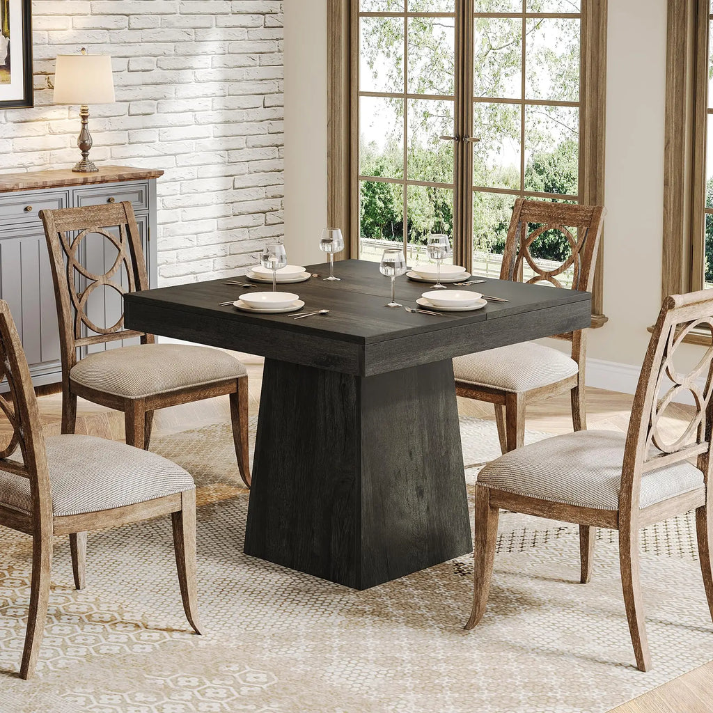 Tribesigns Square Dining Table for 4, 31.5-Inch With Sturdy Pedestal Base - ATSProducts
