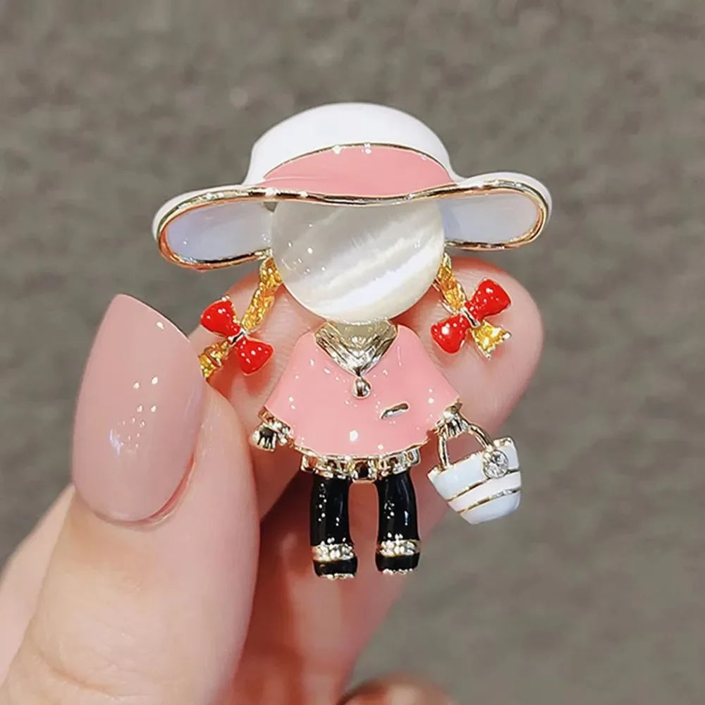 Little Girl In Black Dress Brooch - ATSProducts