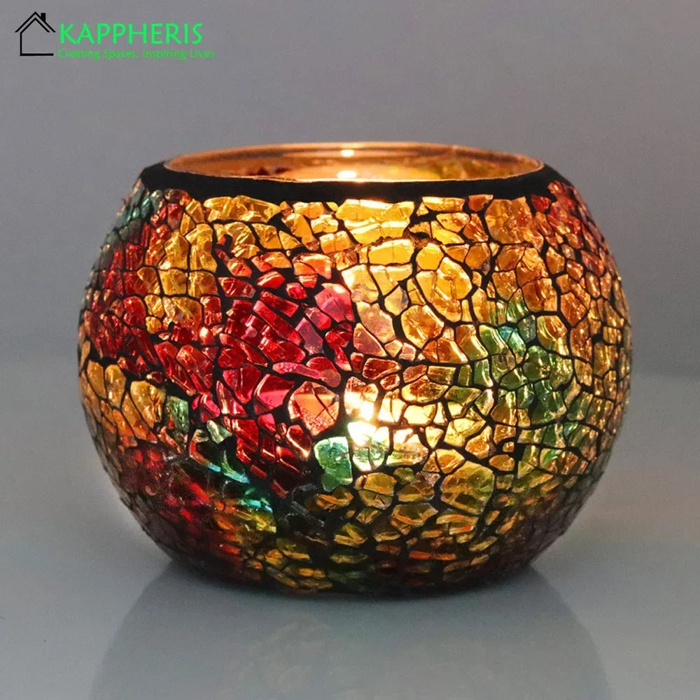 Rainbow Empty Candle Jars DIY Homemade Candle Container Glass Mosaic Jars for Candles Holder Vessel Storage - ATSProducts