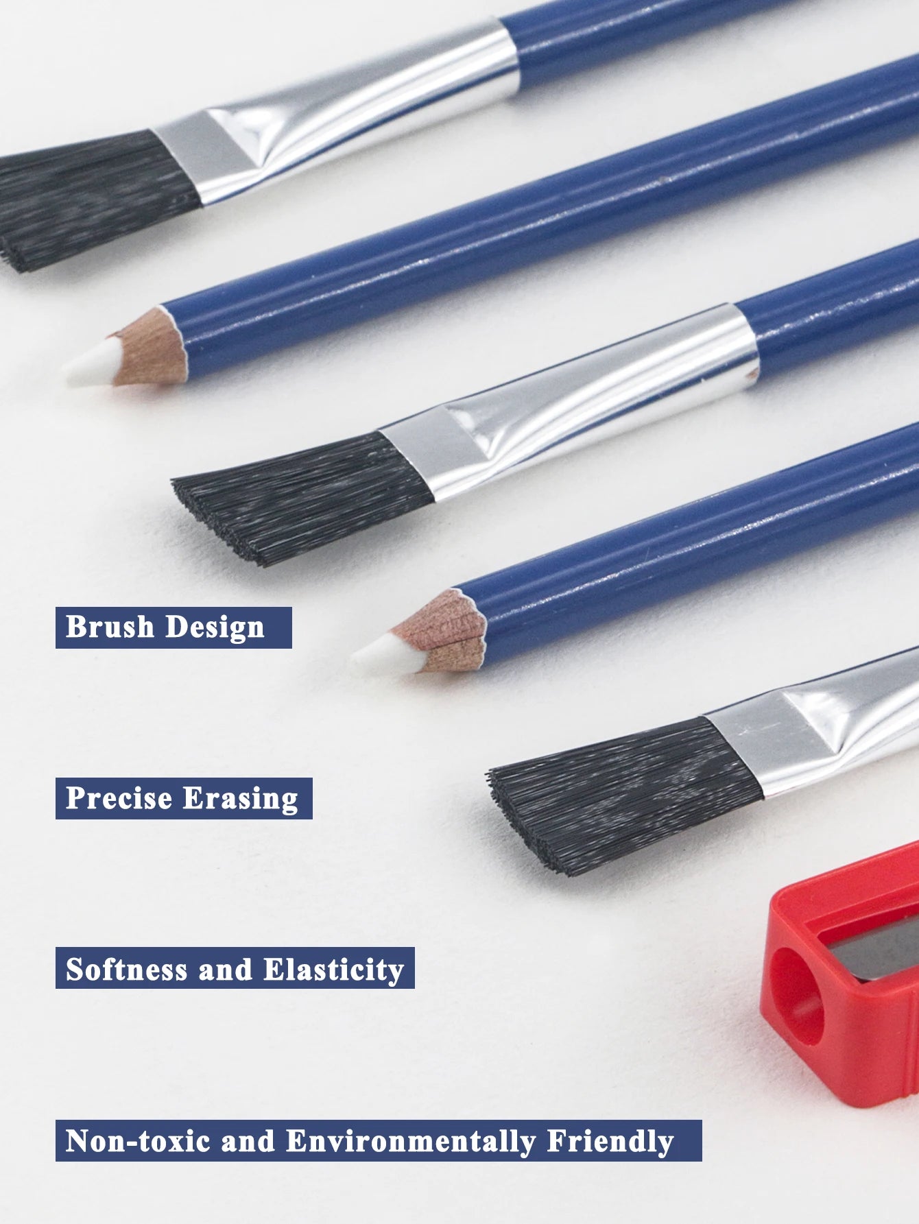 Eraser Pencil Set With Brush and Sharpener - ATSProducts