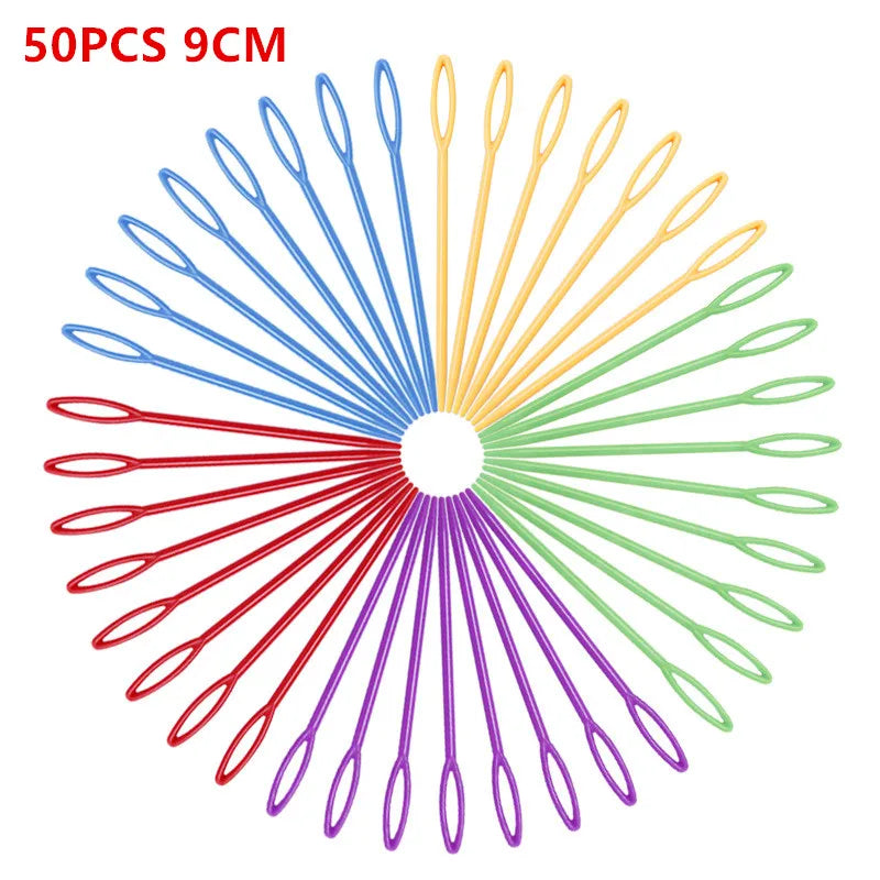 QervFlo 50pcs 7cm 9cm 15cm Plastic Knitting Needles - ATSProducts